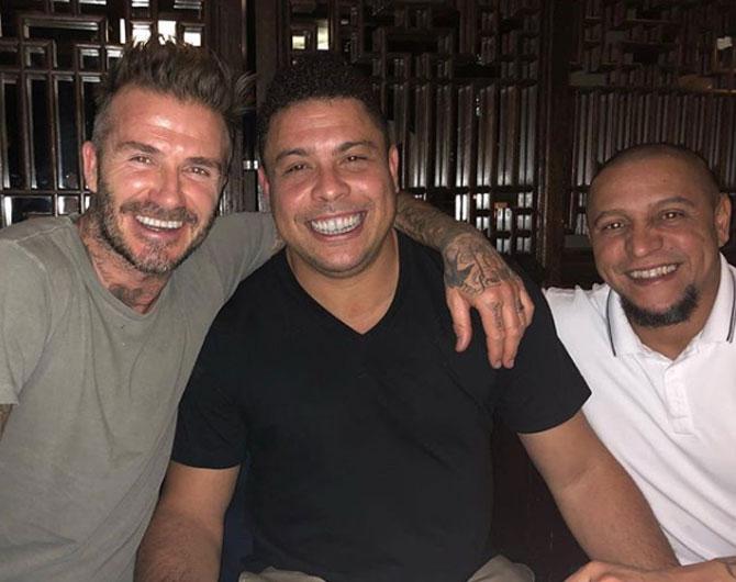 Then and Now: When Ronaldo caught up with David Beckham and Roberto Carlos.
