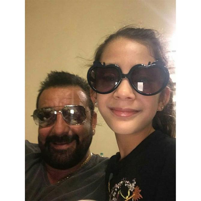 Sanjay Dutt and Iqra Dutt: Marking National Girl Child Day, proud father Sanjay Dutt shared this picture with his bundle of joy daughter Iqra Dutt. Dutt never misses a chance to spend time with his kids - Iqra and Shahraan. He shares adorable photos with his little munchkins and never leaves an opportunity to describe his love for them in words. Sharing the picture, Sanjay Dutt said, 