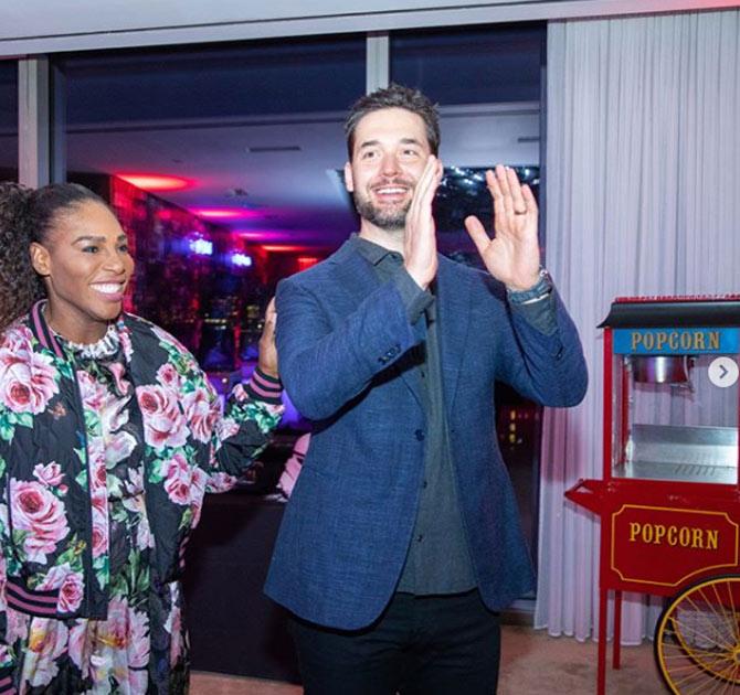 Serena shared this picture with Alexis Ohanian from an event and captioned it: I wanna rewind time to selexis day. So excited @tinseltwine put the amazing decor to I could relive Alexis young years. Thanks so much can’t wait got next year. Photos by @oshimages