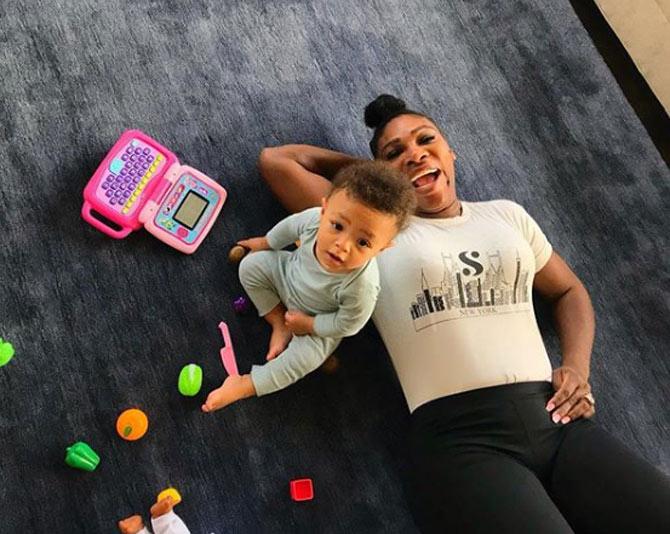 Serena Williams shared a relaxing photo with her baby girl and captioned it: The countdown is on for New York! I’m so excited for my first pop-up shop in NYC from Friday - Sunday @Tictail, a female-run business like mine. If you can’t make it in person, you can still shop our exclusive NYC tee that launches this Friday.