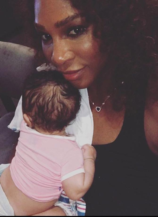 Serena Williams shared this selfie along with her daughter Olympia. 