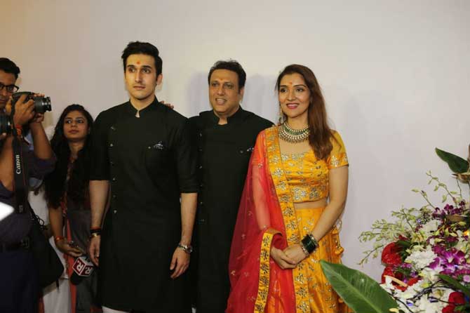 Govinda also celebrated Ganesh Chaturthi with his son Yashvardan Ahuja and daughter Tina Ahuja at their Mumbai residence.