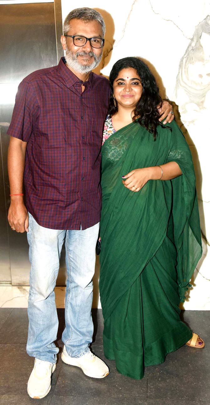 Sajid Nadiadwala's Chhichhore is said to be the college buddy film of the year and is an enthralling story about the current generation.
In picture: Nitesh Tiwari with Ashwiny Iyer Tiwari at the special screening of the film Chhichhore.