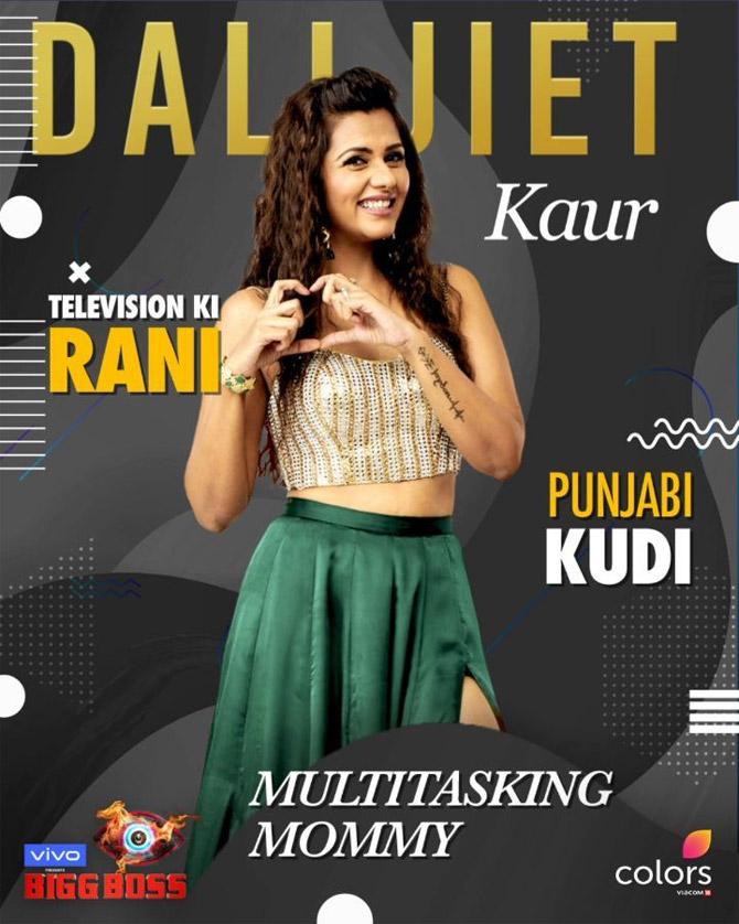 Next up, Dalljiet Kaur. Dalljiet is known for playing the antagonist, Antara Jindal, in the popular television drama Guddan Tumse Na Ho Payega. The makers introduced her through an emotional video in which she spoke about her separation and being a single mother. Prior to Bigg Boss, Dalljiet has been a contestant on reality TV shows like Nach Baliye 4 and Nachle Ve Season 3. 