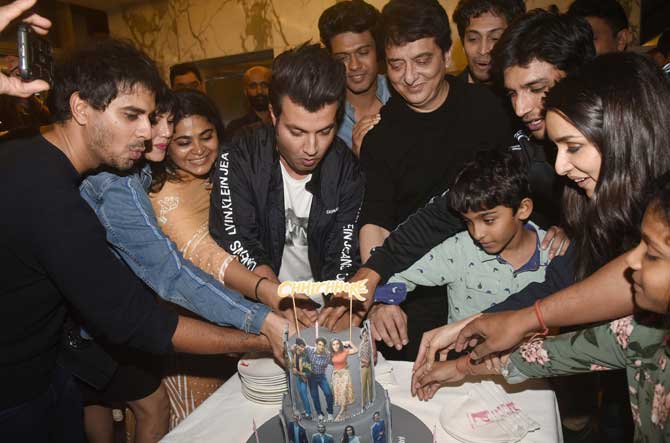 Ever since the trailer of Chhichhore was released, it left everyone recalling their college days. The film follows the characters' early life and the later their middle-aged life.
In picture: The entire cast of Chhichhore - Sushant Singh Rajput, Varun Sharma, Shraddha Kapoor, Sajid Nadiadwala and others celebrated Chhichhore's release.