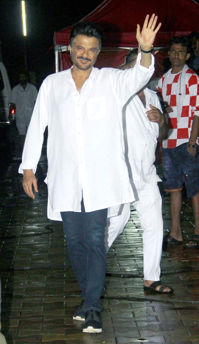 Anil Kapoor and Ishaan Khatter were clicked at a popular studio in Andheri, Mumbai. The duo had arrived to shoot a television commercial.