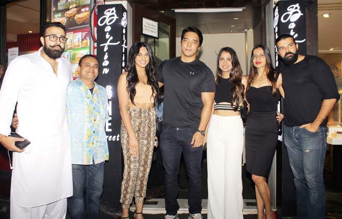 The Squad team posed together for the media after the party, outside a popular restaurant in Bandra.