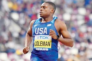 Sprinter Christian Coleman sets pace in Doha