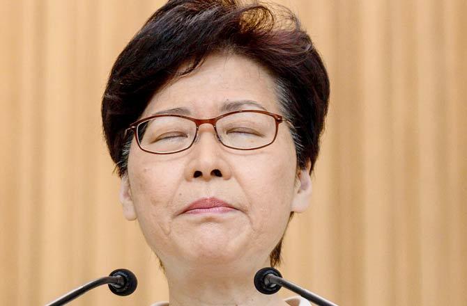 On Monday, Lam was heard on leaked audio tapes blaming herself for igniting Hong Kong