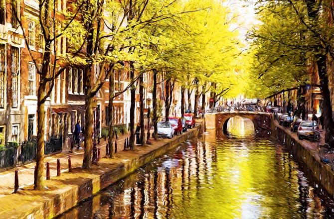 Paint the city of Amsterdam