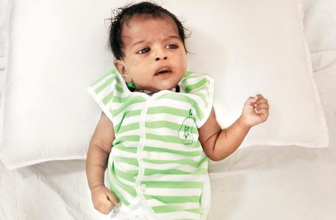 Two-month-old Shivanya will have to visit the hospital every month for regular checkups