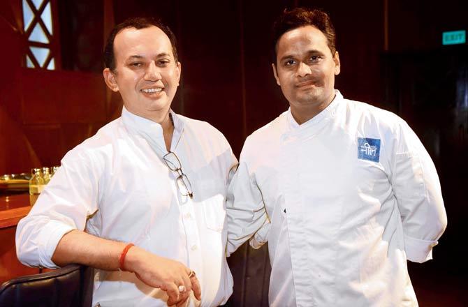 Somnath Bhattacharya, chief operating officer, deGustibus Hospitality, and chef Sanjay Sutare. Pic/Suresh Karkera