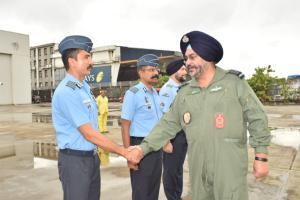 Air Chief Marshal Birender Singh Dhanoa visit Mumbai Airforce station
