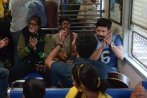 Amitabh Bachchan in Mumbai local train