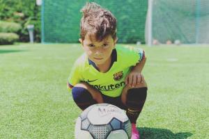 Lionel Messi's son's football skills are going viral on social media