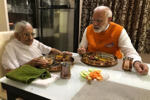Narendra Modi meets mother Heeraben on his 69th birthday