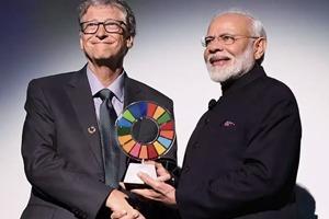 Narendra Modi honored with the Global Goalkeeper Award