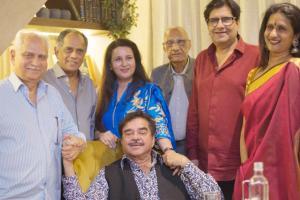 Shatrughan Sinha, Poonam Dhillon, Anil Dhawan dine out in Juhu