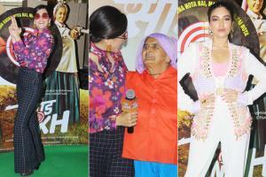 Bhumi and Taapsee with Tomar Sisters at Saand Ki Aankh trailer launch