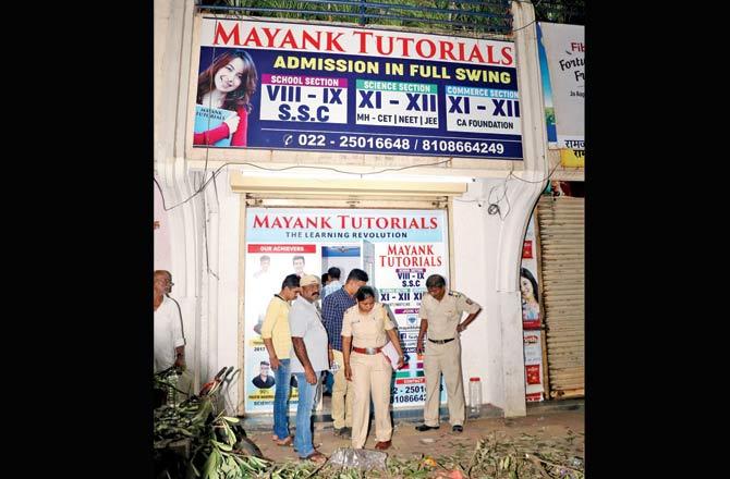 The classes where Mayank Mandot was murdered. Pic/Rajesh Gupta