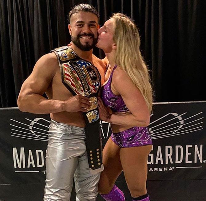 While Charlotte Flair is a record 10-time WWE women's champion, Andrade won his first title in WWE - United States championship on main roster. Andrade is also a former NXT champion.