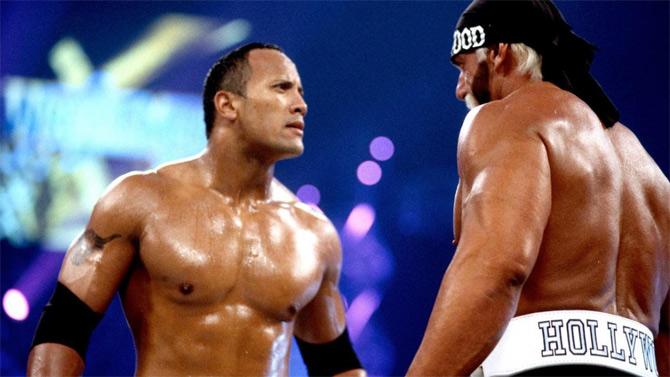 Icon vs. Icon as The Rock faced Hollywood Hulk Hogan at WrestleMania X8 in an epic match that the Brahma Bull won