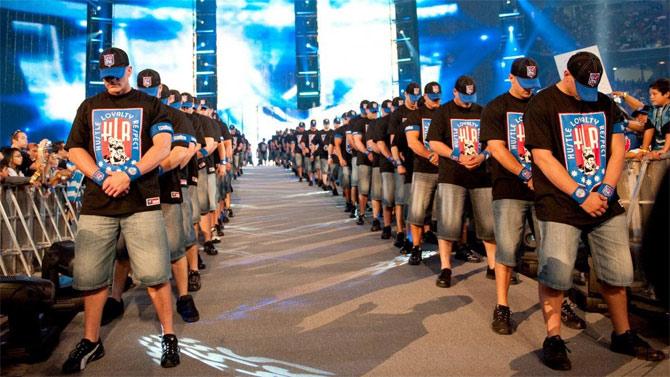 The 25th Anniversary of WrestleMania saw John Cena's most historic WWE entrance to date. John Cena faced Edge and Big Show in a triple threat match for the World Heavyweight title and won.
 