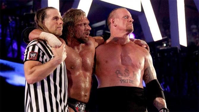 The End of an Era! At WrestleMania XXVIII, The Undertaker and Triple H fought each other once again after their No Holds Barred match in 2011. Taker defeated Triple H again to extend his winning to 20 at Mania.