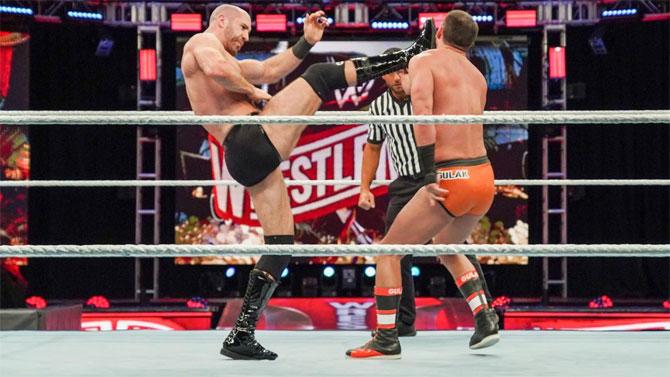 The opening match at WrestleMania 36 Day 1kickoff was between Cesaro and Drew Gulak which the former won
