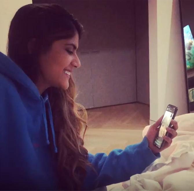 In photo: Ananya Birla shared this adorable and candid picture where she can be seen interacting with her fans amid lockdown.