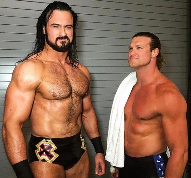 In 2018, Drew McIntyre made his way back to the WWE main roster during Superstar Shakeup and would go on to team up with Dolph Ziggler.
In picture: Drew McIntyre with Dolph Ziggler