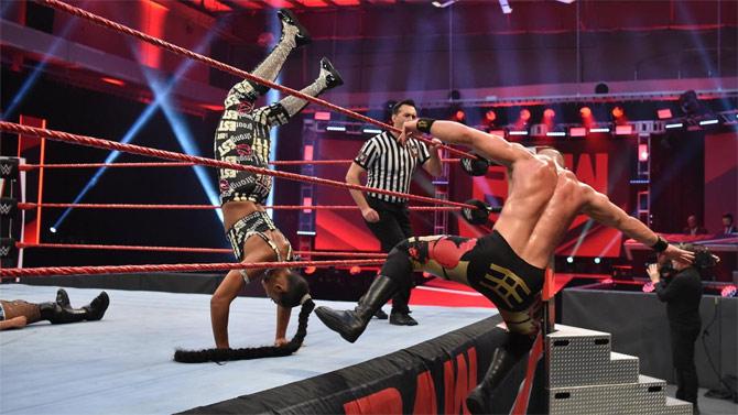 Bianca Belair's WWE Raw grand debut, however, fell short of a win after Angel Garza and Austin Theory interfered. 