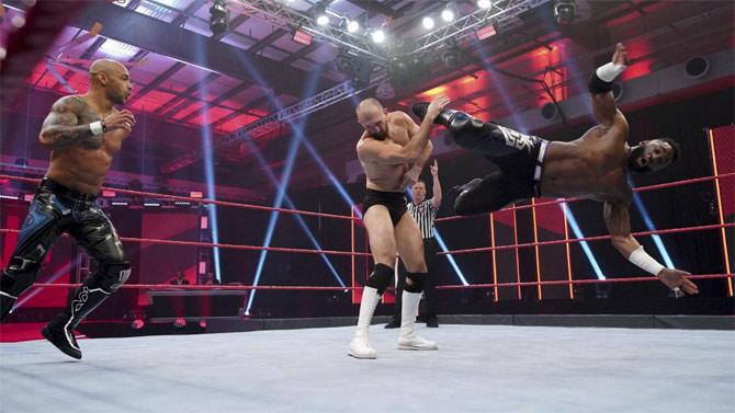 Ricochet and Cedric Alexander defeated Oney Lorcan and Danny Burch in what looked like a simply one-sided tag team match