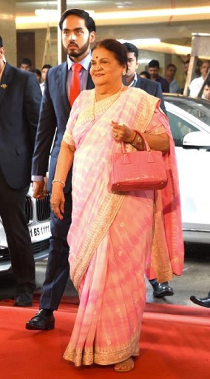 In picture: Anant Ambani arrives with his grandmother KokilaBen Ambani for the company's 40th AGM in Mumbai in 2017. 