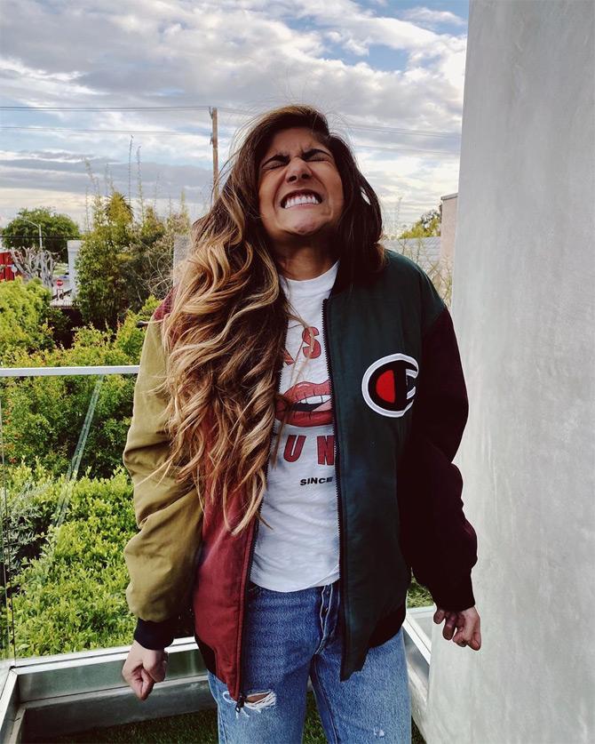 In photo: Ananya Birla makes funny face for the lenses a she captions the post: Quarantine got me like!