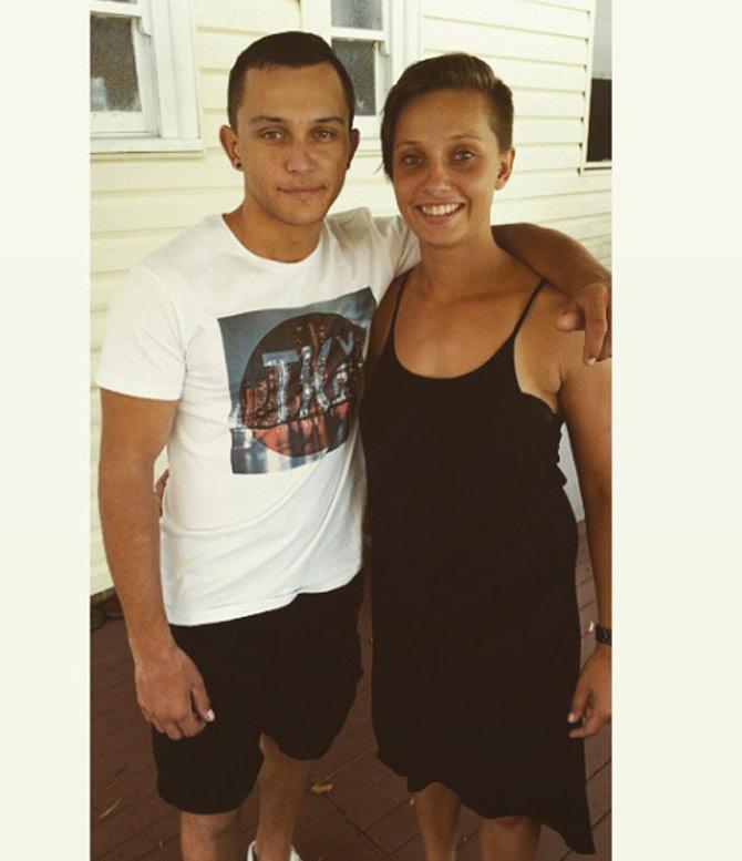 In 2014, Ashleigh Gardner and her close friend pose ahead of a Christmas celebration 