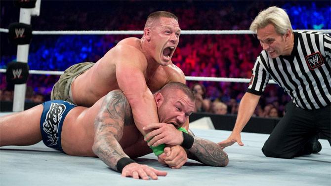 John Cena's other great rival has been Randy Orton. Cena and Orton have come a long way right from their days together back in Ultimate Pro Wrestling from 1999 to 2001. Cena and Orton have faced each other 120 times. 
In picture: John Cena in a match vs Randy orton