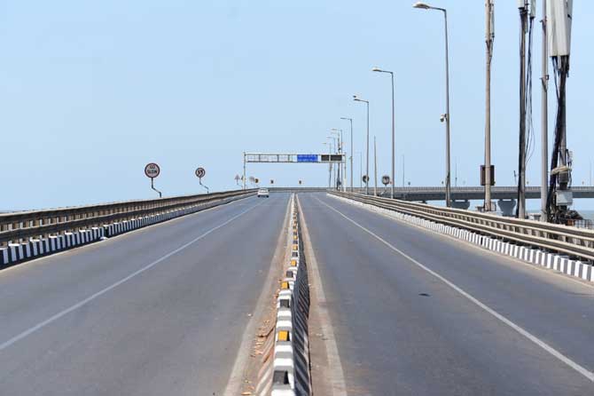 Bandra-Worli Sea Link, Mumbai
Another of Mumbai's symbol after the Gateway of India, the Rajiv Gandhi Sea link, popularly known as the Bandra-Worli Sea Link, has been helping motorists save time while commuting from the Western suburbs of the city to South Mumbai. The stretch is empty with no motorist travelling due to the lockdown. (Picture/Bipin Kokate)