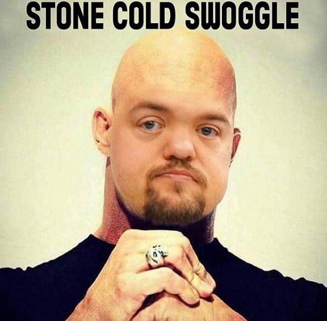 John Cena simply shared this photo of former WWE star HornSwoggle and wrote, 'Stone Cold Swoggle'