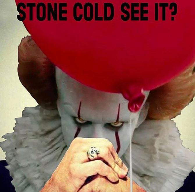 It Chapter Two, the sequel to the 2017 hit horror film, released in 2019. John Cena posted a photo of Pennywise the Clown and wrote, Stone Cold See It?