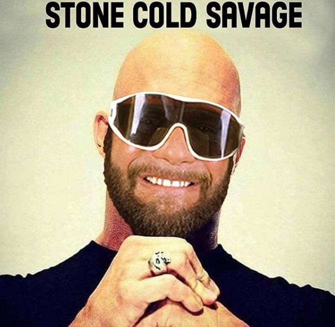 John Cena shared this photo of legendary late WWE wrestler Macho Man Randy Savage and wrote 'Stone Cold Savage'