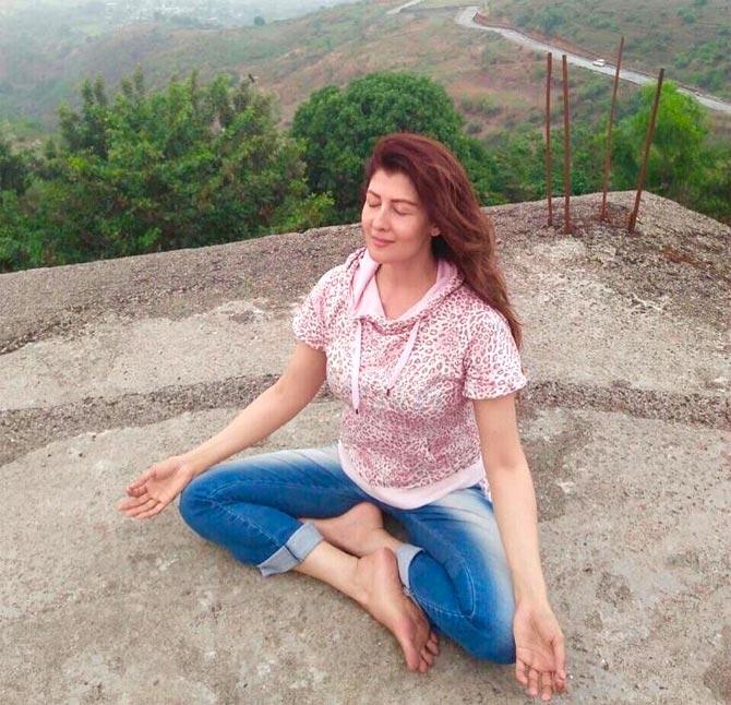 Sangeeta Bijlani shared this photo of her meditating and how advised people to go strive for inner peace in these troubling times. 