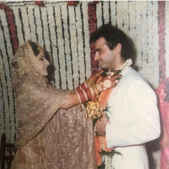 Sanjay Kapoor posted this picture on their wedding anniversary - December 9 in 2019 and captioned: 21 years of togetherness