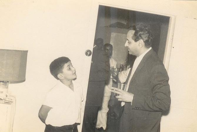 A monochrome picture from Rishi Kapoor's childhood days along with legendary actor Pran. Rishi Kapoor reminisced about his learning days in Indian cinema by sharing this throwback picture along with a caption that read: 