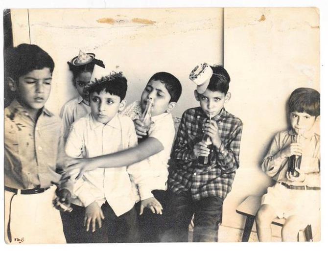 This one's an epic throwback picture of a 7- to 8-year-old Rishi Kapoor along with Anil Kapoor and Boney Kapoor among many others sipping on cola. He called it the original Coca Cola advertisement. 