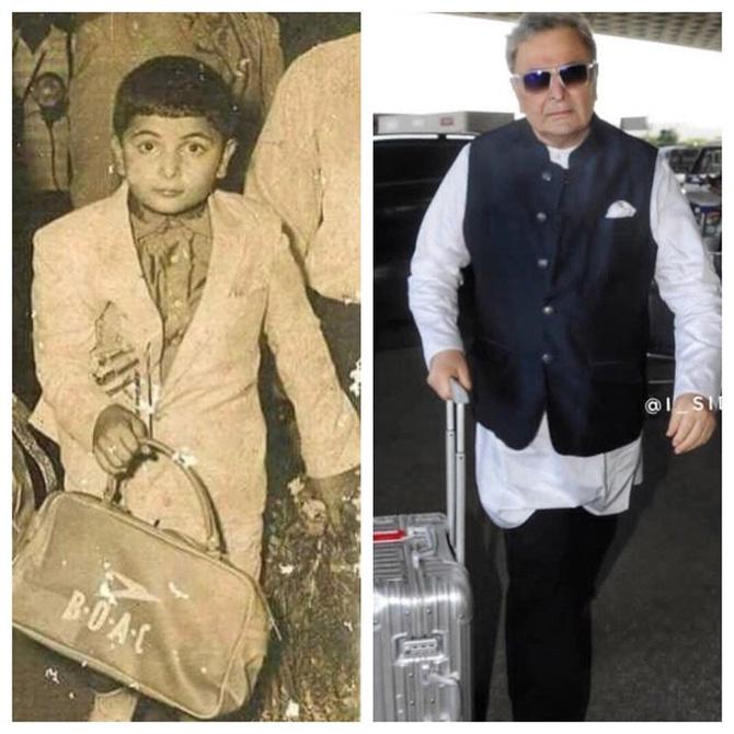 Always on the go... at the airport! Reminiscing about the moment when he had to catch a flight, Rishi Kapoor shared this throwback picture, where he is posing innocently for the shutterbugs with eyes wide open, holding a small bag with B.O.A.C written on it. He captioned the picture: 
