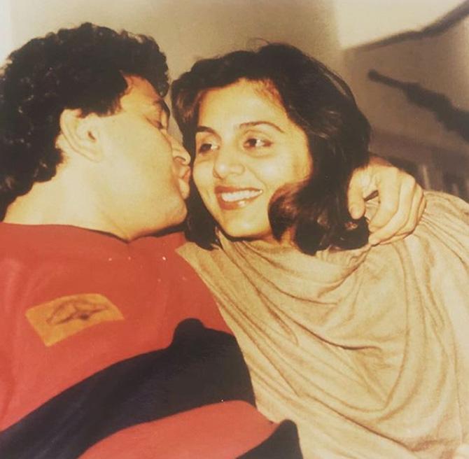 Meanwhile, Neetu Kapoor constantly kept Rishi Kapoor's fans updated about his health and whereabouts while in NYC. Rishi and Neetu returned to India in September 2019. But post his return to India, his health was frequently in focus.
In picture: Neetu Kapoor shared this adorable throwback picture and captioned: 1989 Jaipur... toosh shawl sweater winter...post 10 p.m... eyes shut... by the look of it he definitely had something funny to say.
