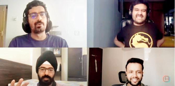 (Clockwise) Azeem Banatwalla, Sahil Shah, Sapan Verma and Angad Singh Ranyal in the EIC Charcha: Lockdown Edition