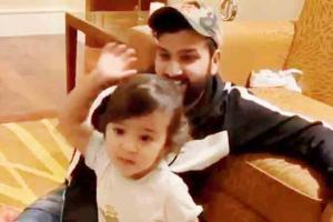 Rohit Sharma's daughter Samaira imitates Jasprit Bumrah's bowling actio