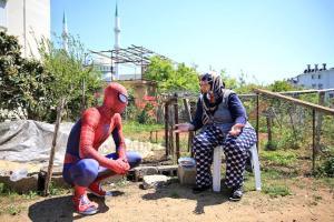 Spiderman delivers groceries to elderly neighbours during lockdown